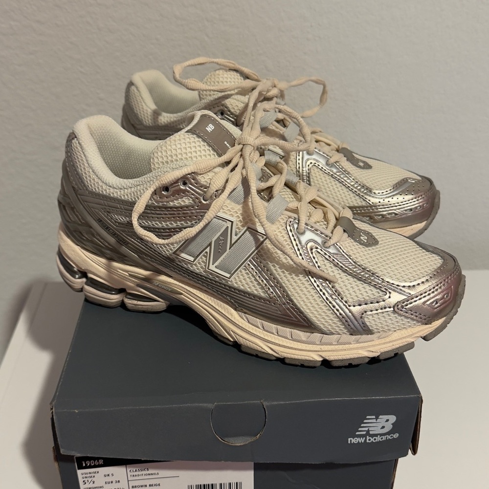 New Balance Women's 1906R Cream and Tan Sneakers